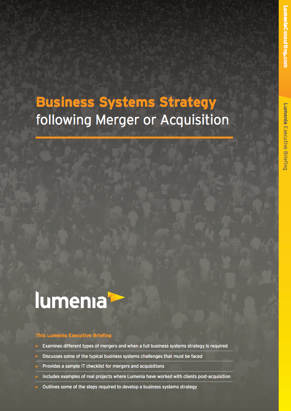 Business Systems Strategy: following Merger or Acquisition