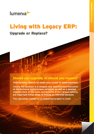 Living with Legacy ERP: Upgrade or Replace? Lumenia White paper