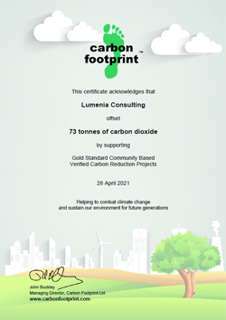 Lumenia Consulting Carbon Footprint 2021
