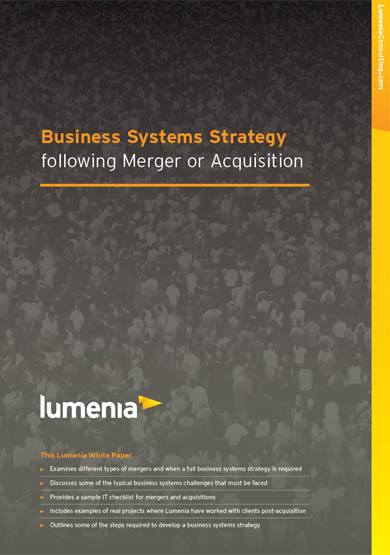 Business Systems Strategy: following Merger or Acquisition
